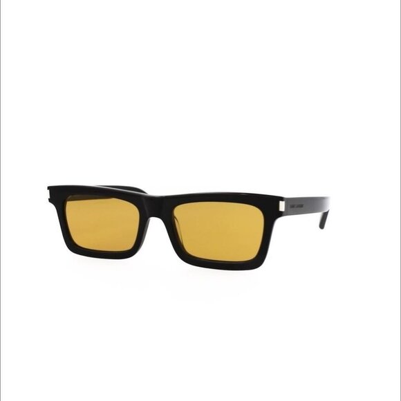 Saint Laurent Womens Square/Rectangle Black Fashion Designer Eyewear - Picture 1 of 5